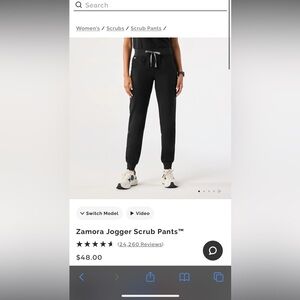 Figs Black Technical Collection Scrub Pants